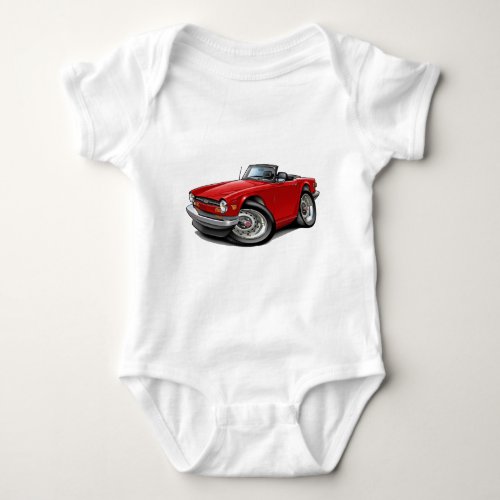 Triumph TR6 Red Car Baby Bodysuit