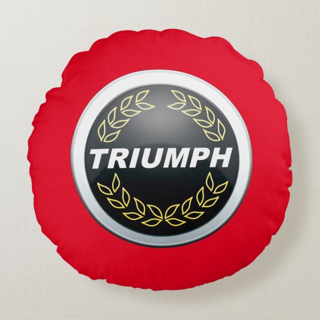 Triumph TR7 Badge Design Round Pillow (Front)