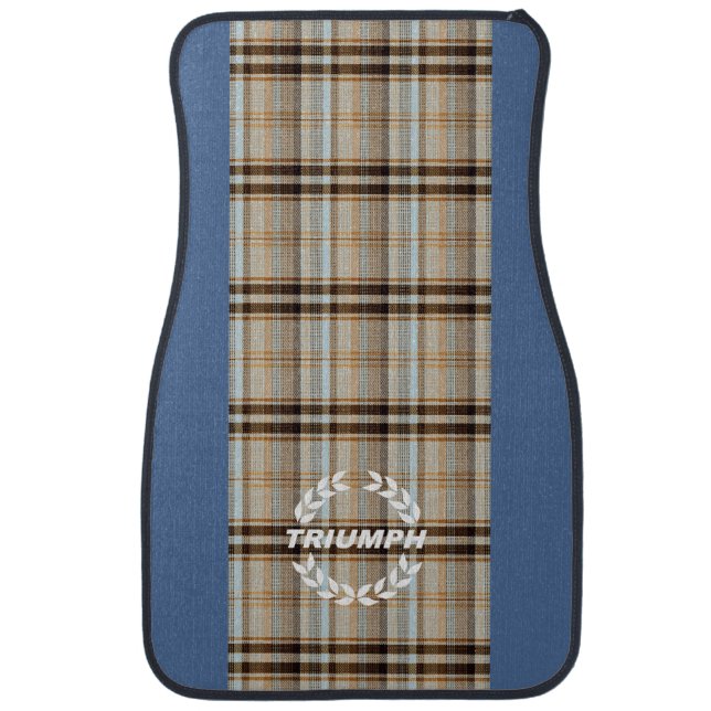 Triumph TR7 Navy Tartan / Plaid Car Mat (Front)
