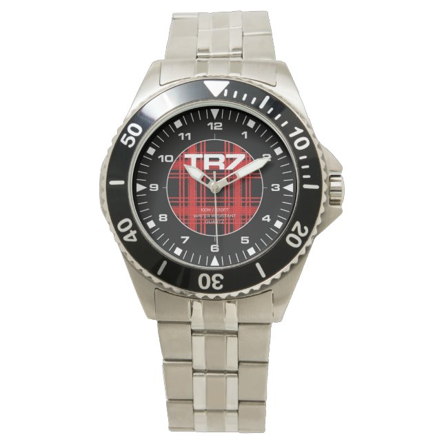 Triumph TR7 - Red Tartan Detail - Divers Watch (Front)