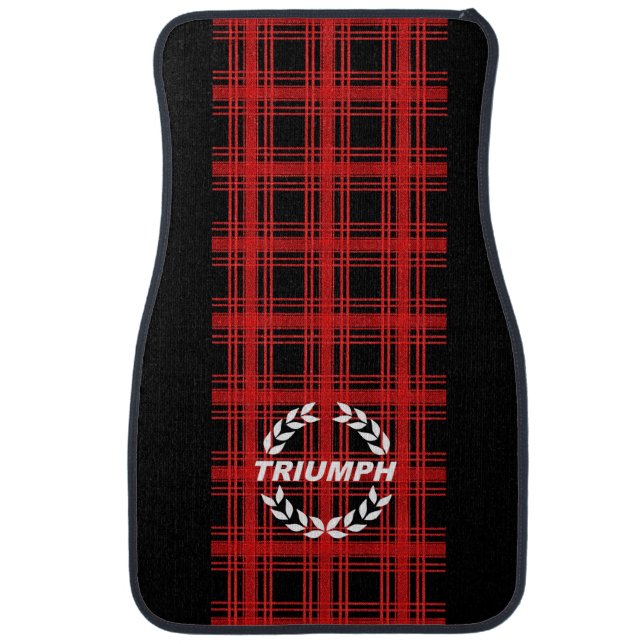 Triumph TR7 Red Tartan / Plaid  Car Floor Mat (Front)