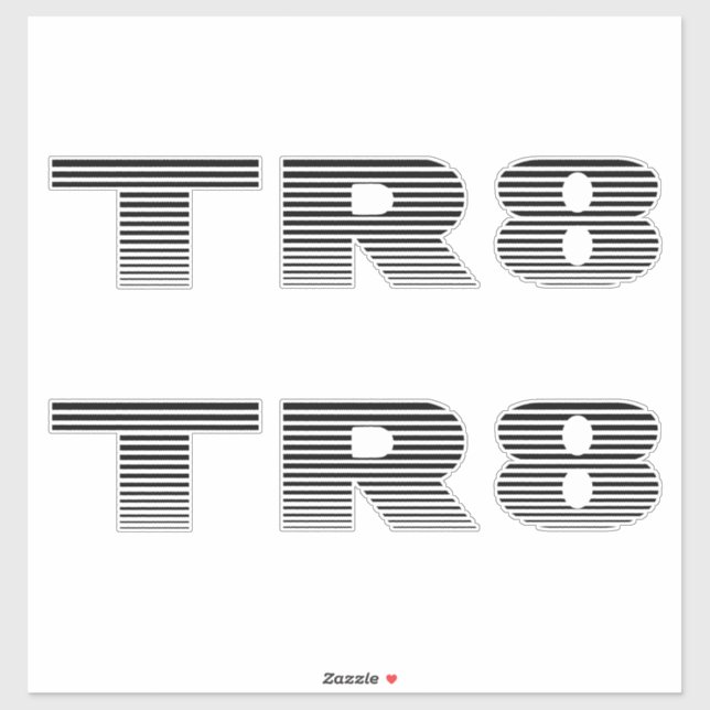 Triumph TR8 Logo Pair - Black Sticker (Sheet)