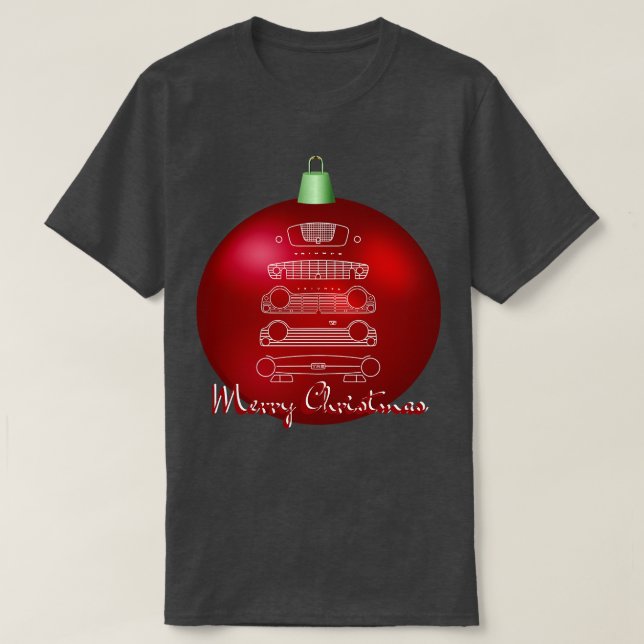 Triumph TR British sports evolution Christmas ball T-Shirt (Design Front)