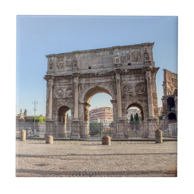 Triumphal Arch of Constantine - Rome, Italy Ceramic Tile (Front)