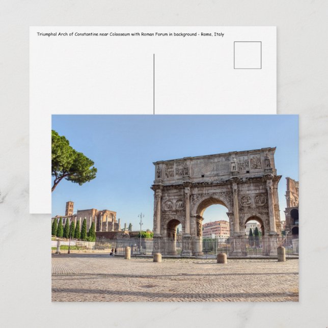 Triumphal Arch of Constantine - Rome, Italy Postcard (Front/Back)