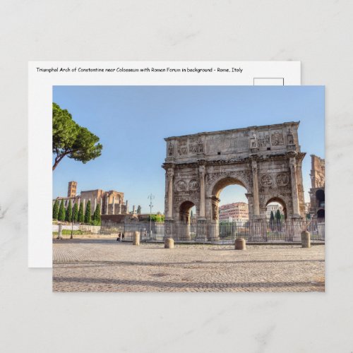 Triumphal Arch of Constantine _ Rome Italy Postcard