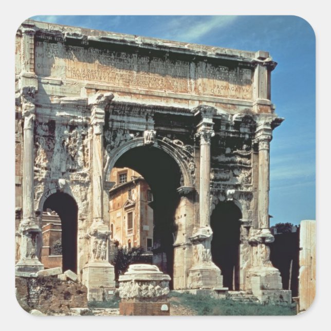 Triumphal Arch of Septimius Severus, dedicated in Square Sticker (Front)