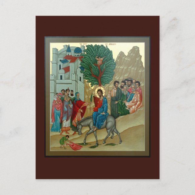 Triumphal Entry into Jerusalem Prayer Card (Front)