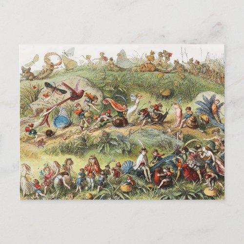 Triumphal March of The Elf King FairiesGoblins Holiday Postcard