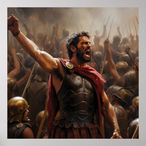 Triumphant Valor Celebrating Spartan Victory  Poster