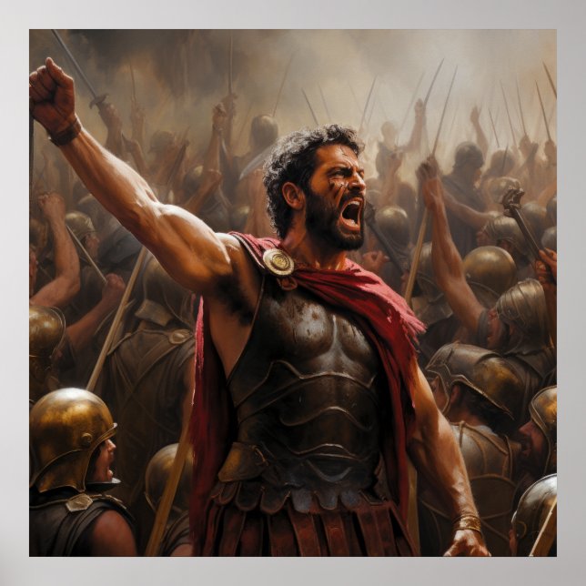 Triumphant Valor: Celebrating Spartan Victory  Poster (Front)