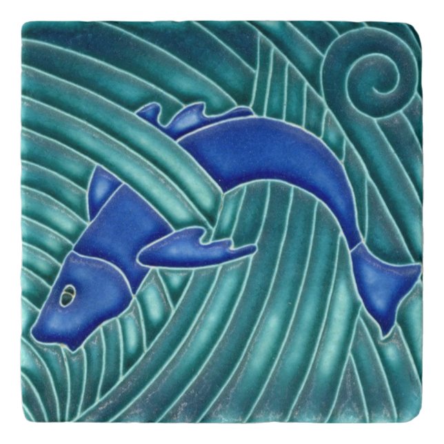 Trivet - Art Nouveau Antique Single Fish (Front)