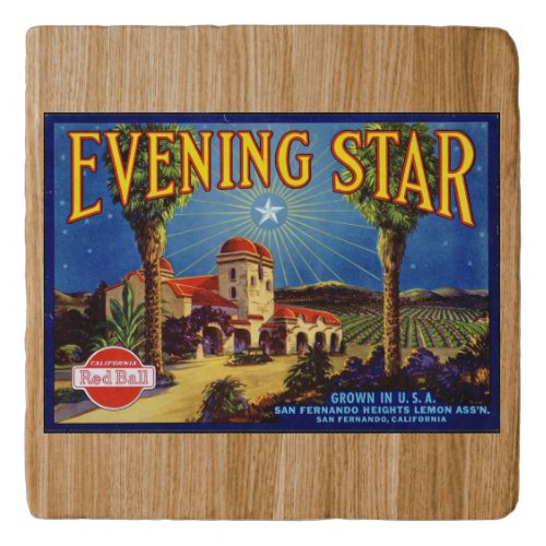 TRIVET _ Evening Star _Lemons_ Produce Crate Label