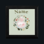 Trivet Gift Box<br><div class="desc">Bring a touch of sweet, whimsical nature to your space with this adorable spring bunny design. The artwork features a soft, pastel pink sleeping rabbit surrounded by a beautiful botanical wreath of blooming spring flowers and leaves. This charming watercolor-style illustration is perfect for customizing Easter gifts, baby shower invitations, nursery...</div>