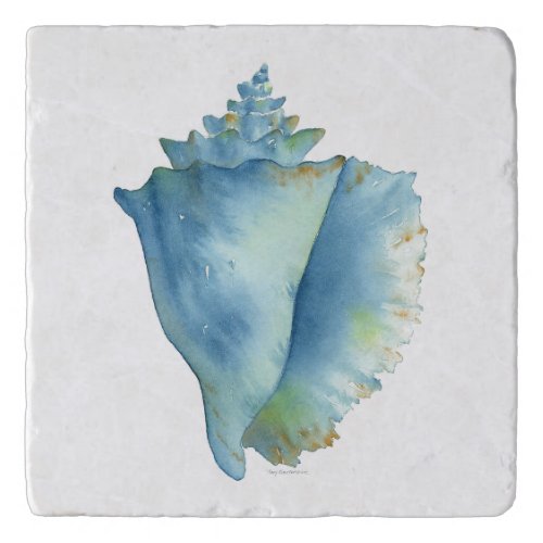 TrivetPan Stand _ Blue Conch Seashell Trivet