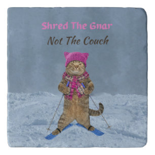 Trivet, Shred the Gnar Ski Cat Trivet
