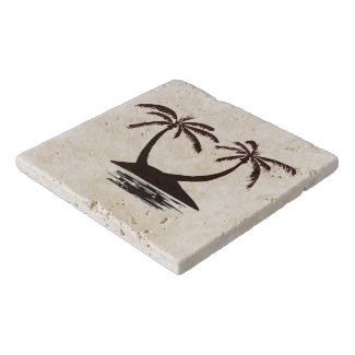 Trivet - Silhouette of Tropical Island 