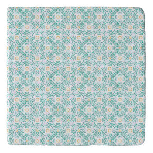 Trivet Teal & Gold Arabesque Hot Pad – Modern Moro