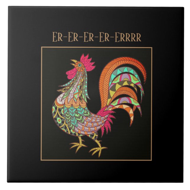 Trivet Tile-Colorful Chicken (Front)
