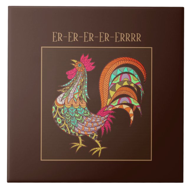 Trivet Tile-Colorful Chicken (Front)