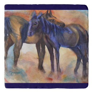 Trivet Two Old Horse Pals Retired Farm Animals