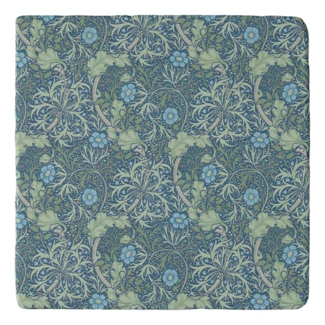 TRIVET : WILLIAM MORRIS : SEAWEED (Front)