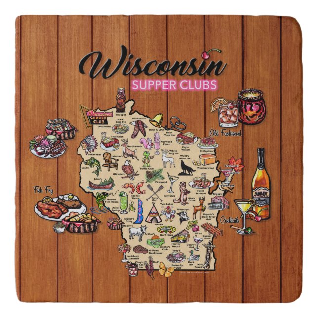 Trivet - Wisconsin Supper Club Map (Front)