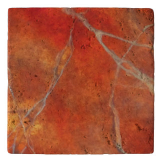 Trivet with red hot marble art design