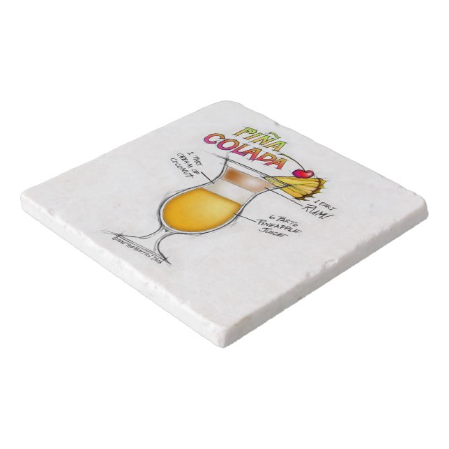 TRIVETS - PINA COLADA RECIPE COCKTAIL ART (Corner)