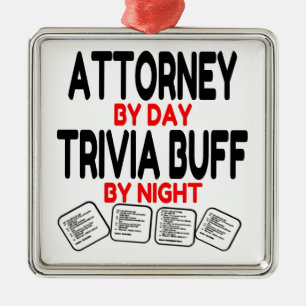 Trivia Buff Attorney Metal Ornament