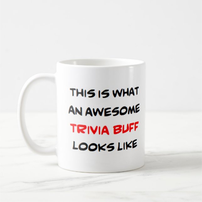 trivia buff, awesome coffee mug (Left)