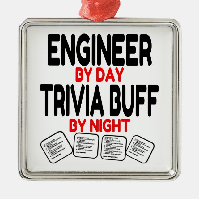 Trivia Buff Engineer Metal Ornament (Front)