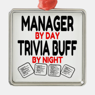 Trivia Buff Manager Metal Ornament