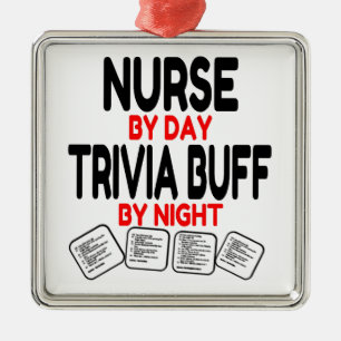 Trivia Buff Nurse Metal Ornament