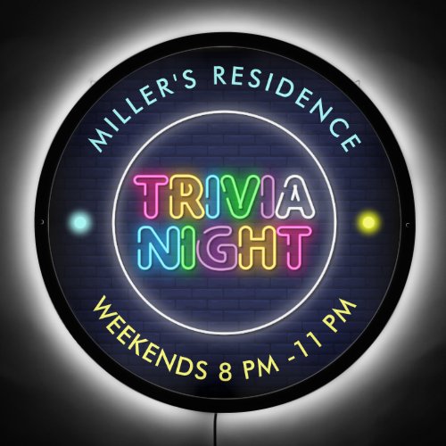 Trivia Nigh Neon Effect LED Sign