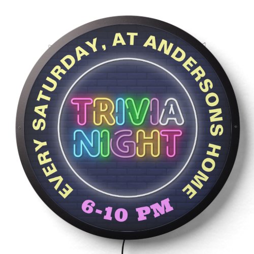 Trivia Night Neon Signs Custom Text