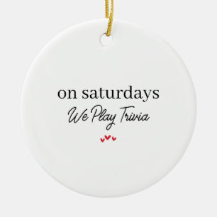 Trivia Night Ornament, Game Night, Friend Gift Ceramic Ornament