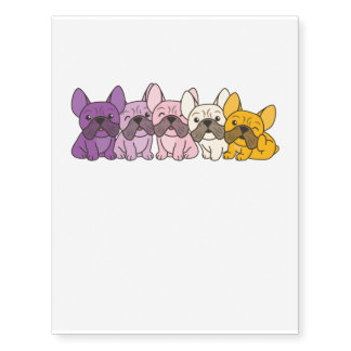 Trixic Flag French Bulldog Pride Lgbtq Dogs Temporary Tattoos