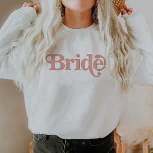 TRIXIE 70's Retro Hippie Inspired Blush Pink Bride Sweatshirt