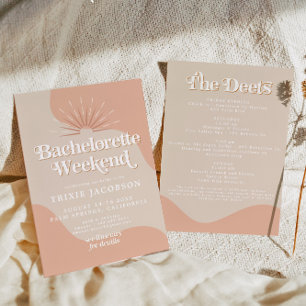 TRIXIE Retro 70's Disco Groovy Blush Bachelorette Invitation