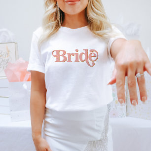 TRIXIE Retro 70's Themed Blush and Orange Bride T-Shirt