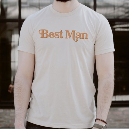 TRIXIE Retro 70s Themed Burnt Orange Best Man T_Shirt