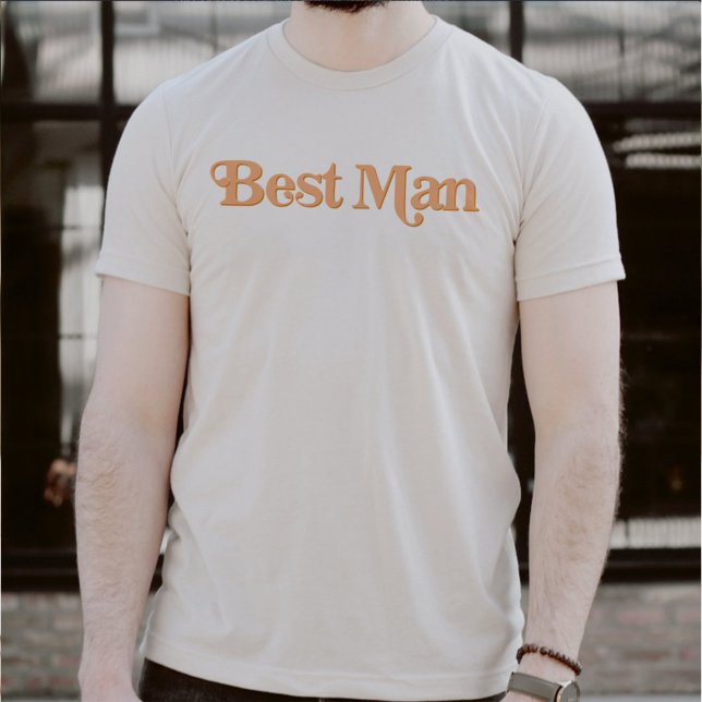 TRIXIE Retro 70's Themed Burnt Orange Best Man T-Shirt (Creator Uploaded)