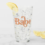 TRIXIE Retro 70's Themed Groovy Babe Bachelorette Glass<br><div class="desc">This babe bachelorette pint glass features an orange retro 70's inspired font and is perfect for the group during the bachelorette weekend. Pair with the 'bride' option for a cohesive look. 💜 COLORS ARE EDITABLE! Click 'edit design' to change the colors.</div>