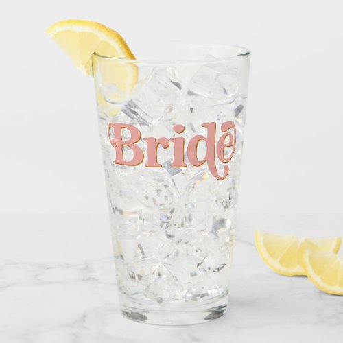 TRIXIE Retro 70s Themed Groovy Bride Bachelorette Glass