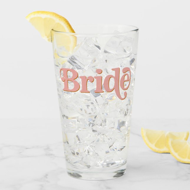 TRIXIE Retro 70's Themed Groovy Bride Bachelorette Glass (Front Ice)