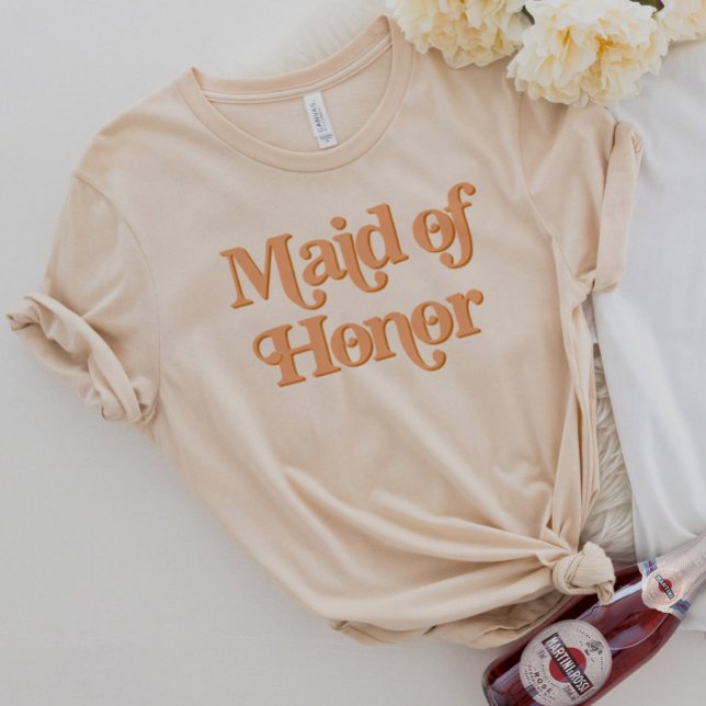 TRIXIE Retro 70's Themed Maid of Honor T-Shirt (Creator Uploaded)