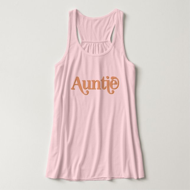 TRIXIE Retro 70's Themed Orange Groovy Auntie Tank Top (Design Front)
