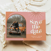 TRIXIE Retro Arched Photo Boho Save the Date