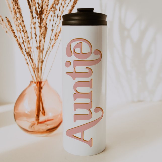 TRIXIE Retro Blush and Orange Auntie Travel Thermal Tumbler (Creator Uploaded)